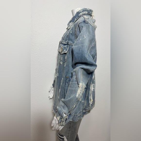 EUC Amiri Swarovski Palm Tree Trucker Denim Jacket - Picture 3 of 15